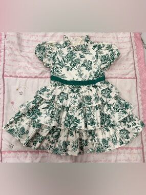 5, Janie and Jack Floral Toile Tiered Dress
